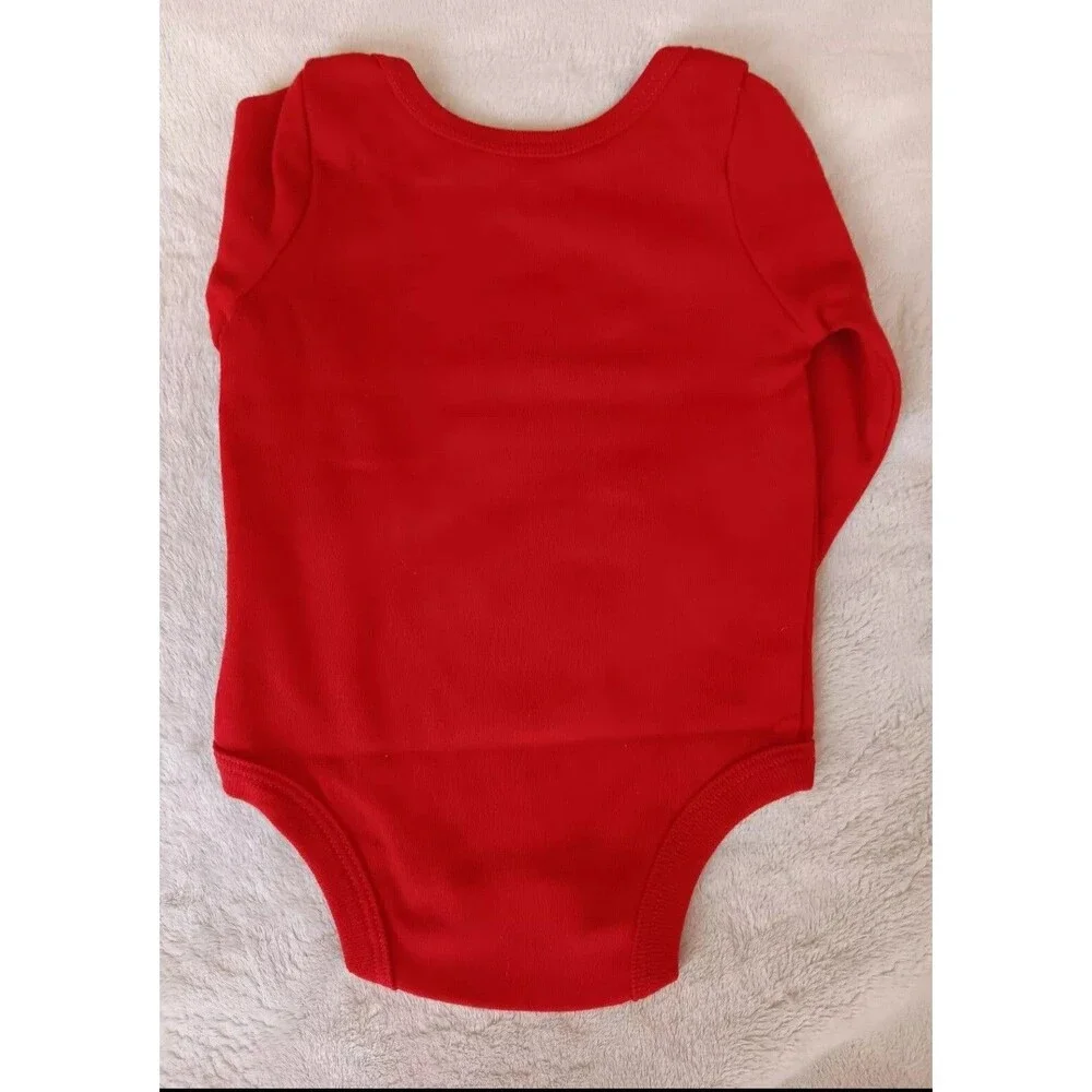 Shirt 0 To 3 months new Lullaby Lane Red Holiday Long Sleeve infant baby
